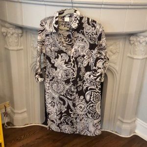 Paisley shift shirt dress